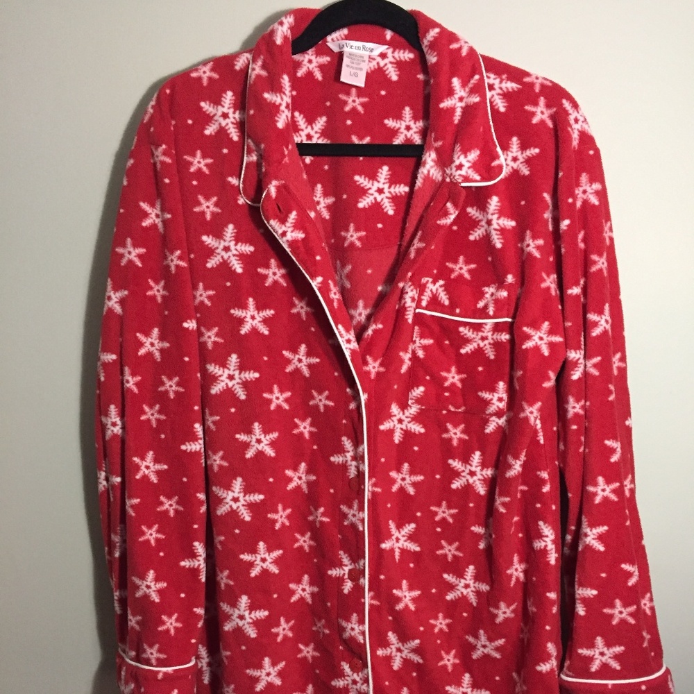 🦋 3/$25 Cozy Fleece Button-Up Pyjama Shirt